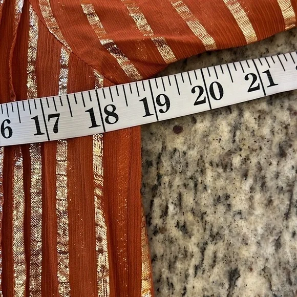 Vintage Albert Nipon, Stunning Metallic Copper Gold Pleated Dress EUC – Size 8 - Picture 12 of 15